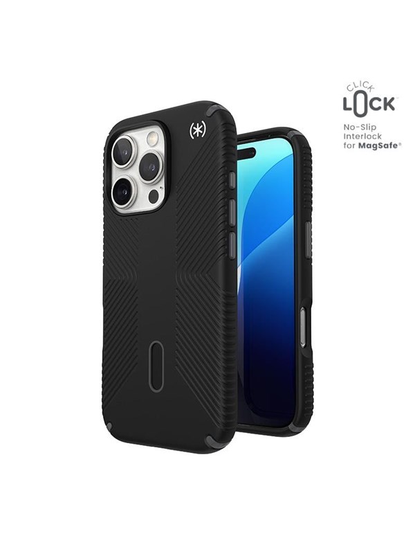 Speck Presidio2 Grip ClickLock  MagSafe - iPhone 16 Pro Case - Black  Slate Gray  White