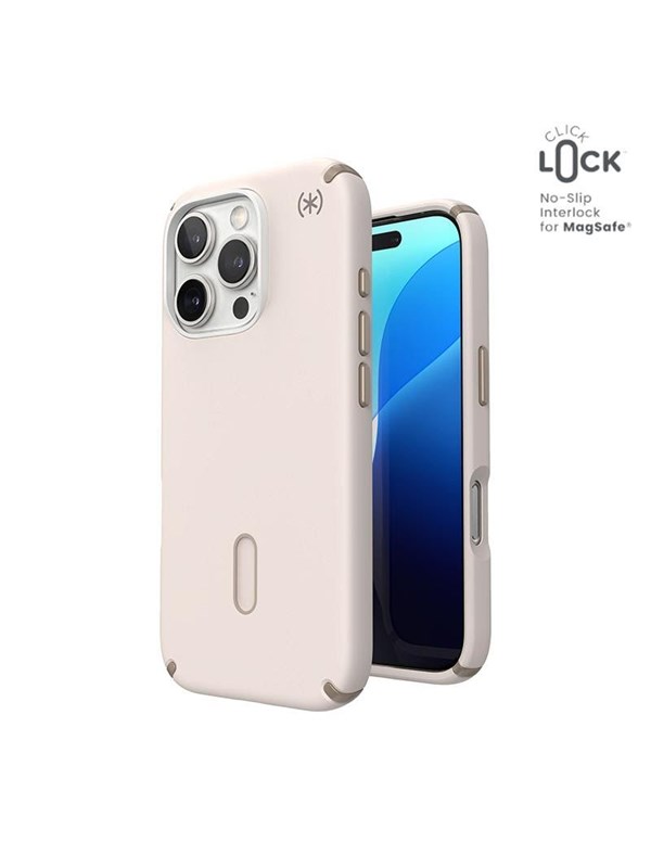Speck Presidio2 Pro ClickLock  MagSafe - iPhone 16 Pro Case - Bleached Bone  Heirloom Gold  Hazel Brown