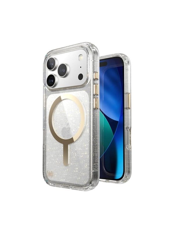 Speck Presidio Lux MagSafe - iPhone 17 Pro Case - Glitter  Gold Metallic