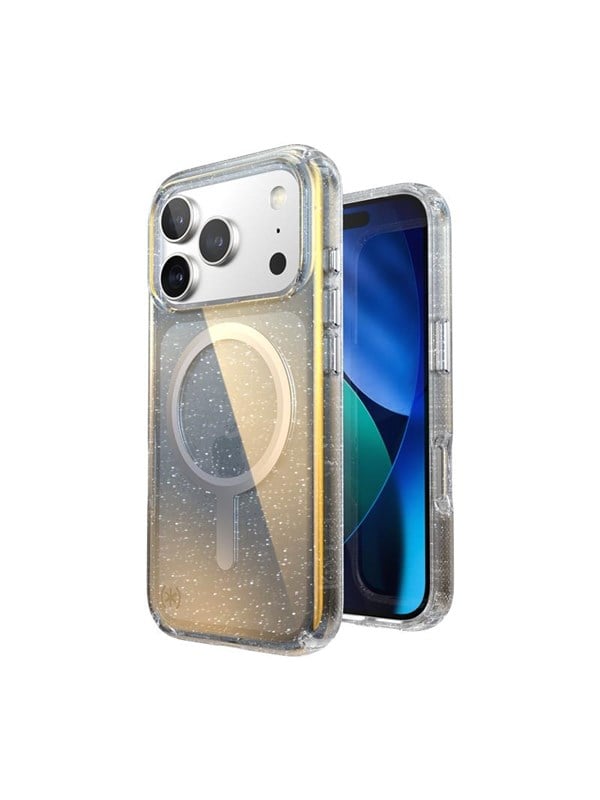 Speck Presidio Lux MagSafe - iPhone 17 Pro Case - Hyper Mirror Glitter  Silver Metallic