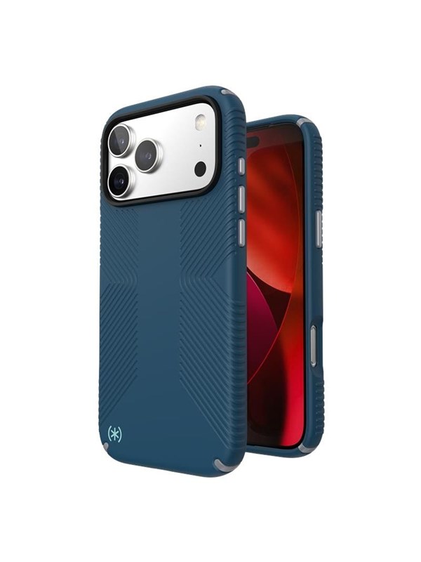 Speck Presidio2 Grip MagSafe - iPhone 17 Pro Max Case - Deep SeaSilver Metallic
