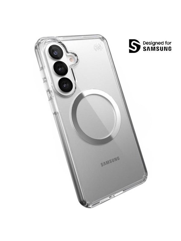 Speck Presidio Perfect-Clear Magnet - Samsung Galaxy S26 MagSafe Case - ClearClearSilver