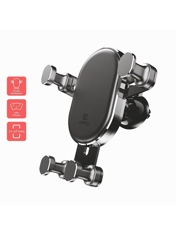Crong Gravity Auto-Lock Car Holder – Schwerkraft-Autohalterung für 47-65-Zoll-Telefone (schwarz)