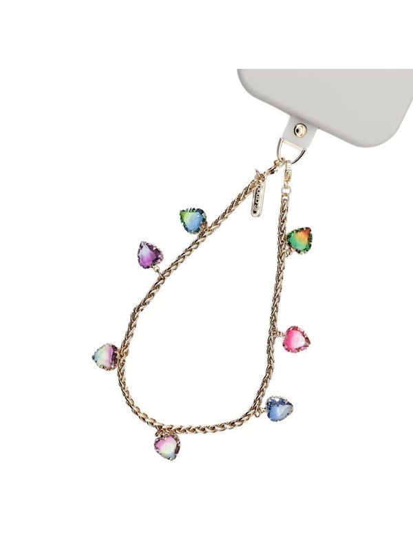 CRONG Phone Charm - Lanyard Phone Pendant - Rainbow Hearts