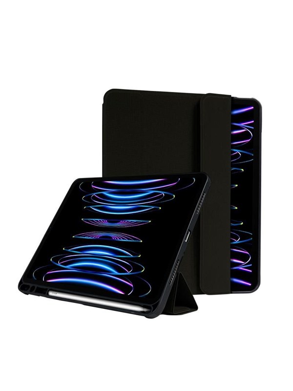 CRONG FlexFolio - iPad Air 11 (2026-2024) / iPad Air 10.9 (5th-4th gen.) / iPad Pro 11" (2022-2021) Case with Apple Pencil - Black