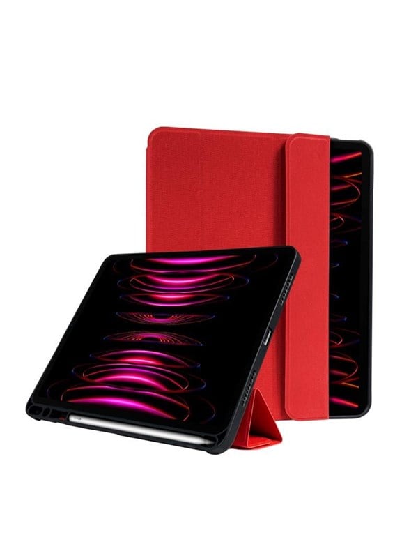 CRONG FlexFolio - iPad Air 11 (2026-2024) / iPad Air 10.9 (5th-4th gen.) / iPad Pro 11" (2022-2021) Case with Apple Pencil - Red