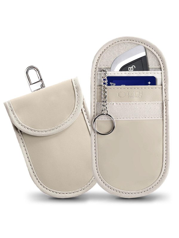 Tech-Protect KLR100 RFID Locking Car Key Case - Beige
