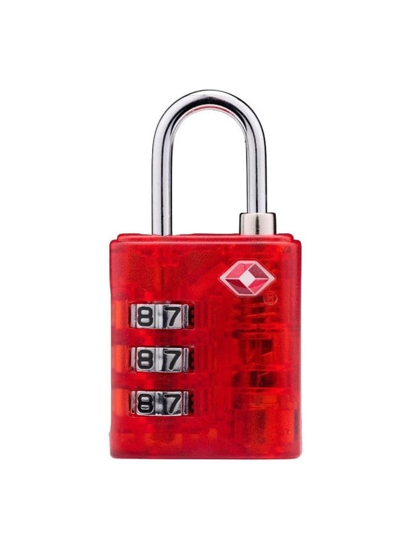 Dunlop - TSA combination lock for suitcase / luggage - Red
