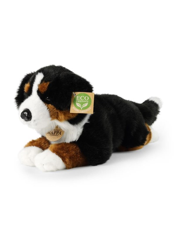 Rappa - Plush realistic Bernese Mountain Dog mascot lying 34 cm Eco-Friendly