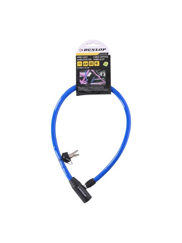 Dunlop - Cable anti-theft bicycle lock - blue