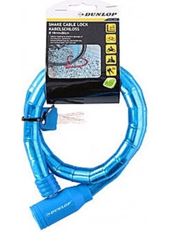 Dunlop anti-theft bicycle key lock - blue