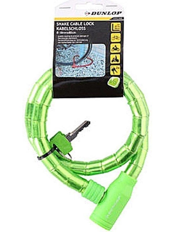 Dunlop anti-theft bicycle key lock - green