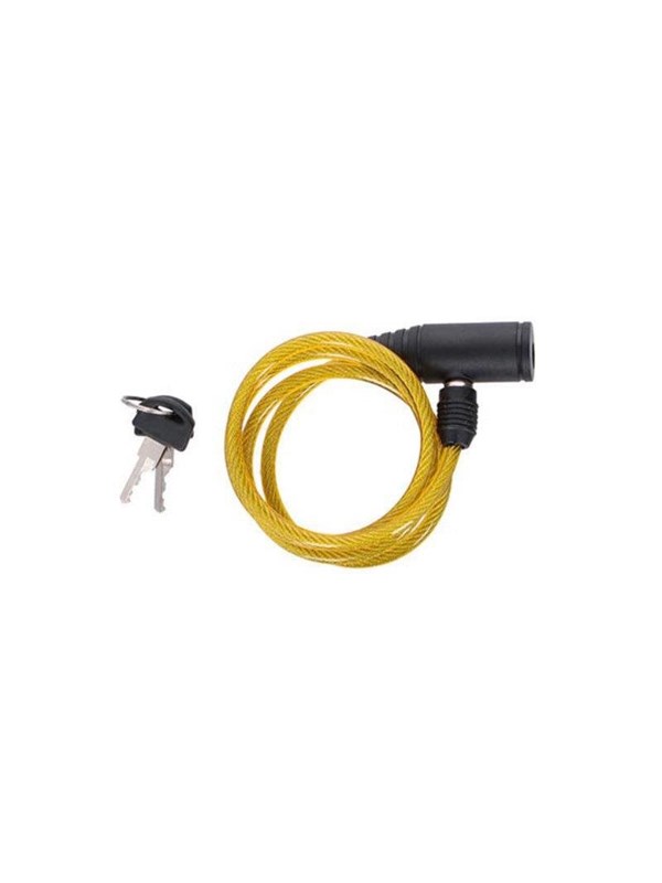 Dunlop - Keyed spiral bike lock - Yellow
