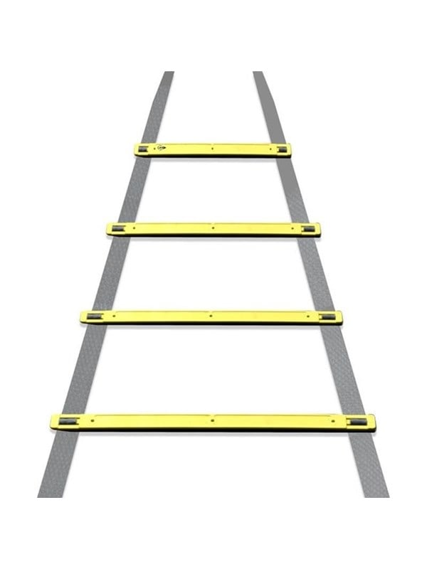 Speed Ladder - 4 Meter - verstellbar - ausziehbar - mit Heringen und Aufbewahrungstasche - Geschicklichkeitsleiter - Sportleiter