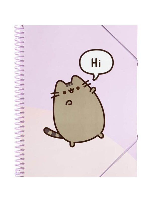 Pusheen – A4-Ordner mit Gummiband + 30 transparenten Hüllen