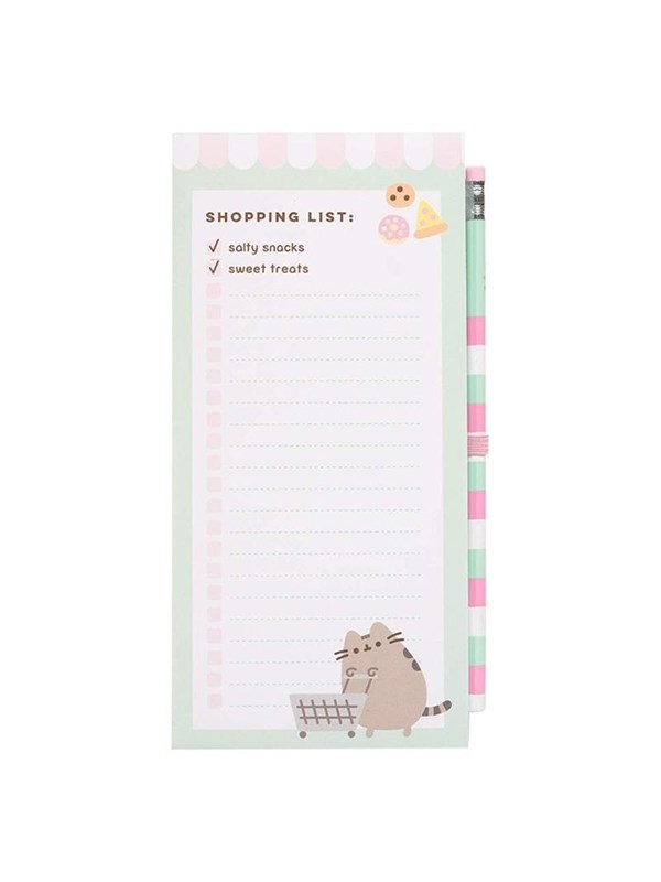 Pusheen - Magnetic notebook / shopping list for the fridge + pencil - 10 x 21 cm