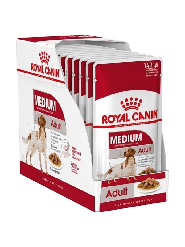 ROYAL CANIN MEDIUM ADULT Nassfutter für erwachsene mittelgroße Hunde 10x140 g