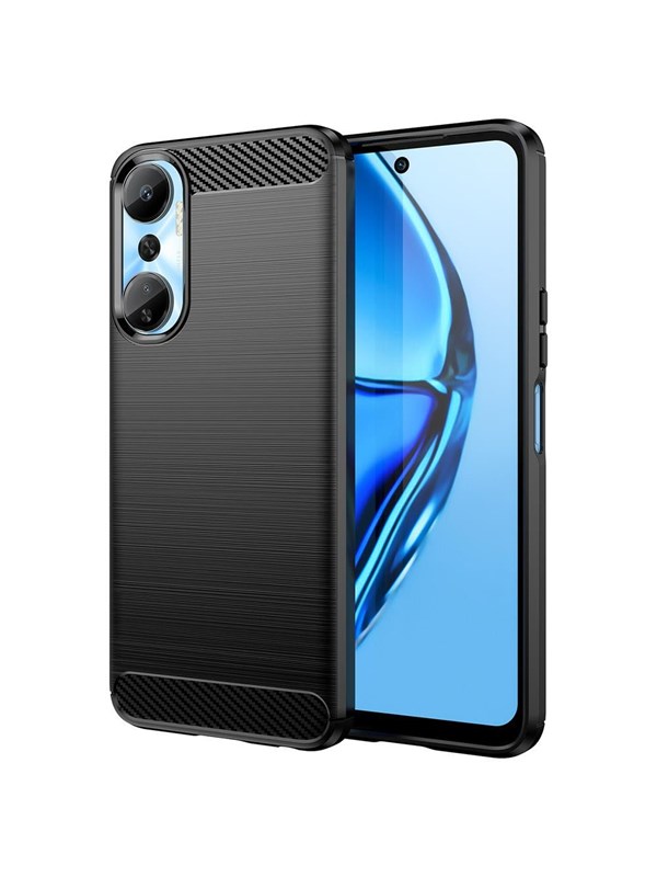 Hurtel Carbon Case Case for Infinix Hot 20 Flexible Silicone Carbon Cover Black