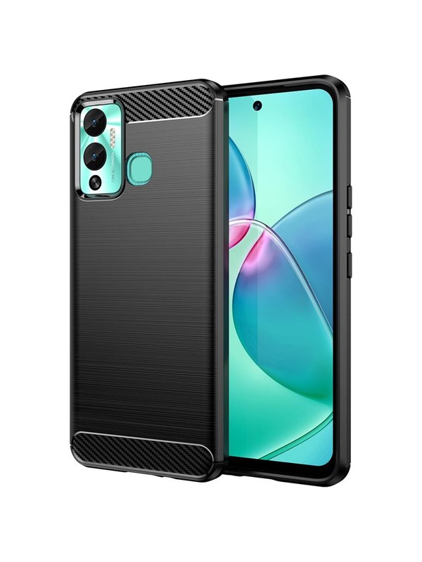 Hurtel Carbon Case Case for Infinix Hot 12 Play NFC / Hot 12 Play Flexible Silicone Carbon Cover Black