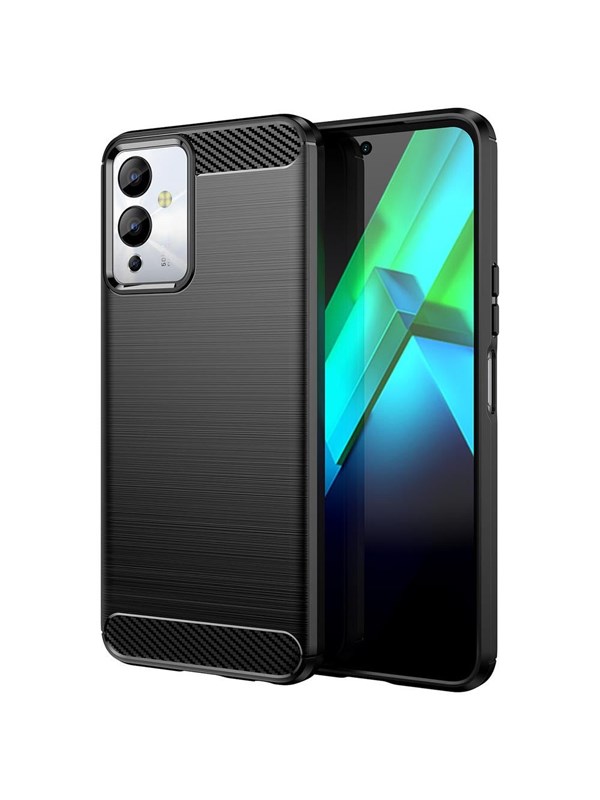 Hurtel Carbon Case Case for Infinix Note 12i Flexible Silicone Carbon Cover Black