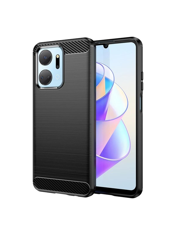 Hurtel Carbon Case Case for Honor Play 40 Plus / Honor X7a Flexible Silicone Carbon Cover Black