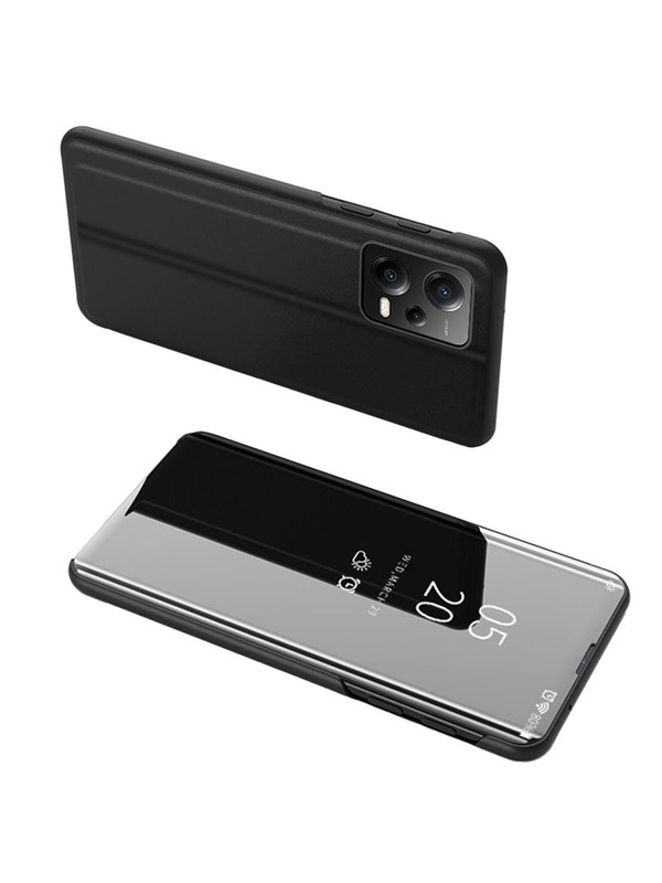 Hurtel Clear View Case Cover for Xiaomi Redmi Note 12 Pro+ with a Flip Cover Black