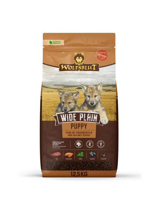Wolfsblut Wide Plain Puppy Horse with sweet potatoes - dry dog food - 12.5kg