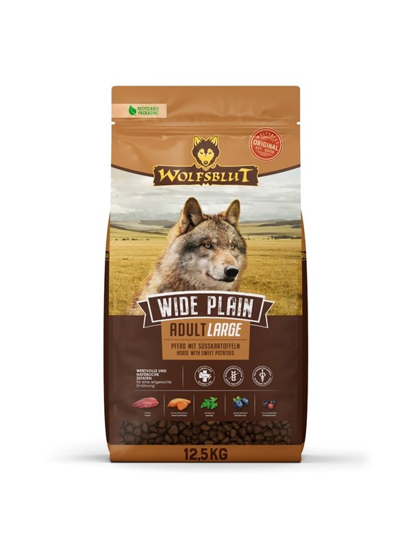 Wolfsblut Wide Plain Large Breed Horse with sweet potatoes - dry dog food - 12.5kg