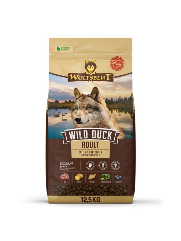 Wolfsblut Wild Duck Duck with potatoes - dry dog food - 12.5kg