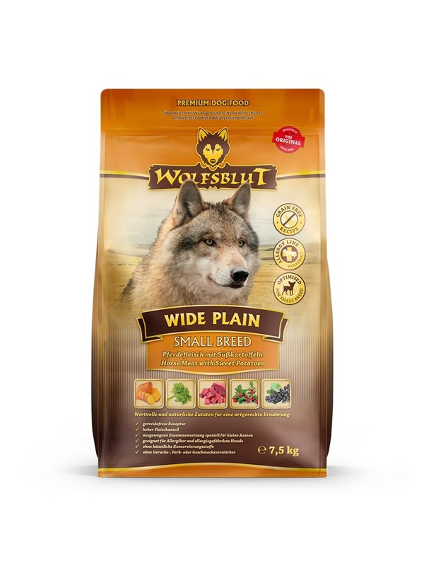 Wolfsblut Wide Plain Small breeds Horse with sweet potatoes - dry dog food - 7.5kg