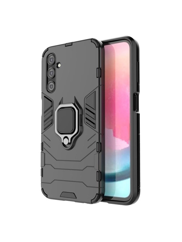Hurtel Ring Armor Case for Samsung Galaxy A24 4G Armored Cover Magnetic Holder Ring Black