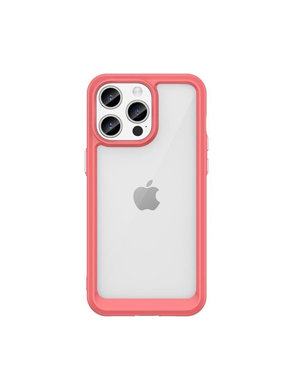 Hurtel Reinforced Case with a Flexible Frame for iPhone 15 Pro Max Outer Space - Red