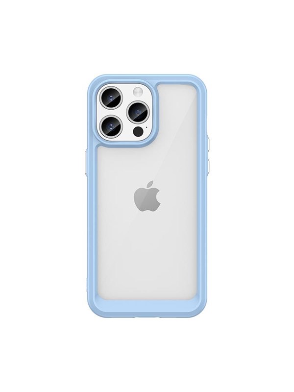 Hurtel iPhone 15 Pro Max Outer Space Reinforced Case with Flexible Frame - Blue