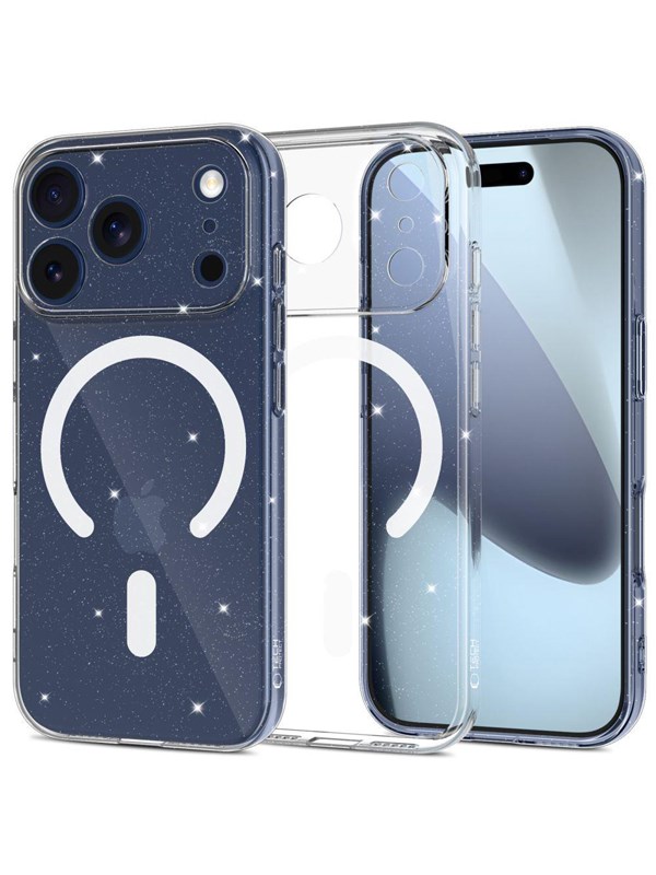 Tech-Protect FlexAir MagSafe Case for iPhone 17 Pro Max - Clear Glitter