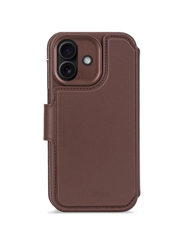 Decoded 2 in 1 Leather Klapphülle MagSafe für das Apple iPhone 17 - Chocolate Brown