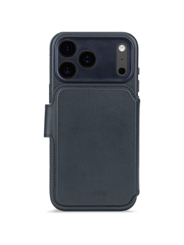 Decoded 2 in 1 Leather Klapphülle MagSafe für das Apple iPhone 17 Pro - Navy Shadow