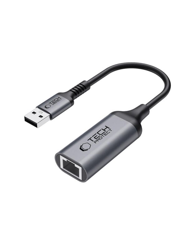 Tech-Protect UltraBoost USB-A 3.0 / Ethernet RJ45 1000Mbps Adapter - Black