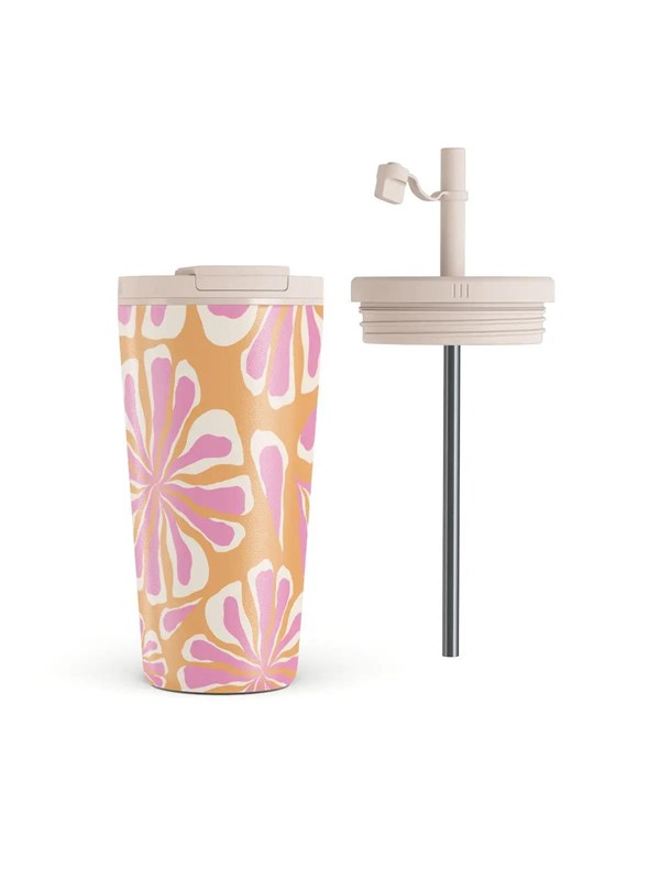 Burga Aloha - Travel Mug 500ml with Flap  Straw Set