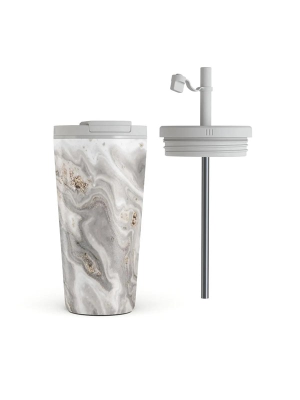 Burga Snowstorm - Travel Mug 500ml with Flap  Straw Set