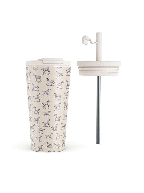Burga Derby Race - Travel Mug 500ml with Flap  Straw Set