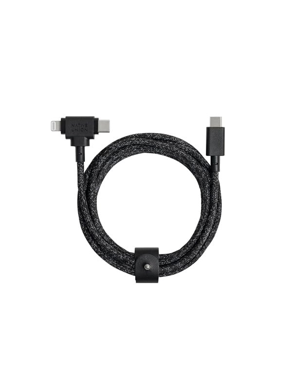Native Union Belt Universal Cable - USB-C auf USB-C & Lightning 1.8m - Schwarz