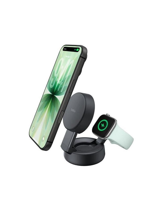 Belkin Belkin WIZ043kq 25 Watt Qi2 2-in-1-Ladestation, dunkelgrau