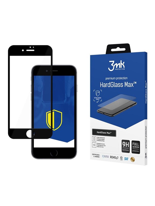 Verstärktes gehärtetes Glas 3MK Apple iPhone 8 - HardGlass Max™