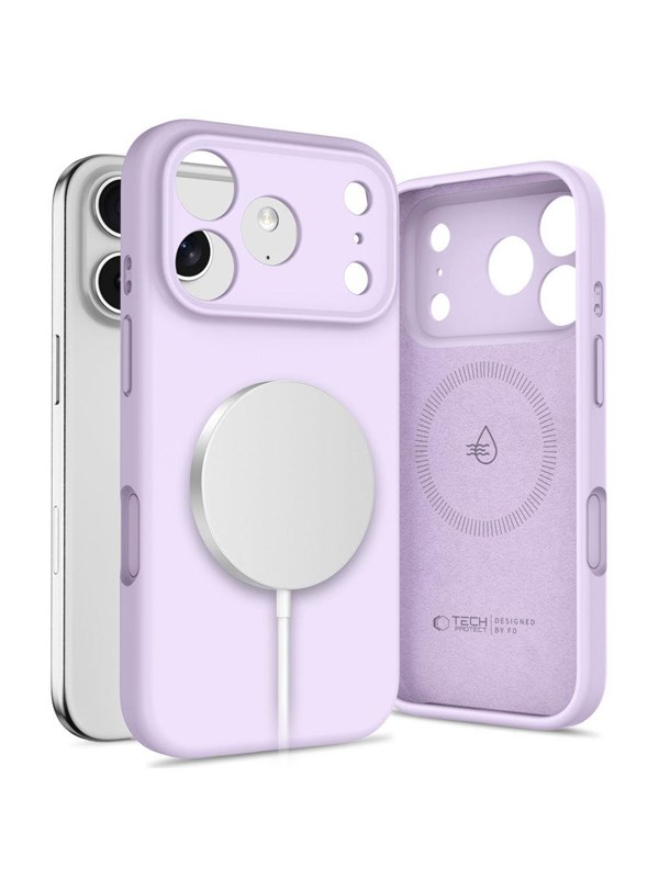 Tech-Protect Silicone MagSafe Case for iPhone 17 Pro Max - Purple