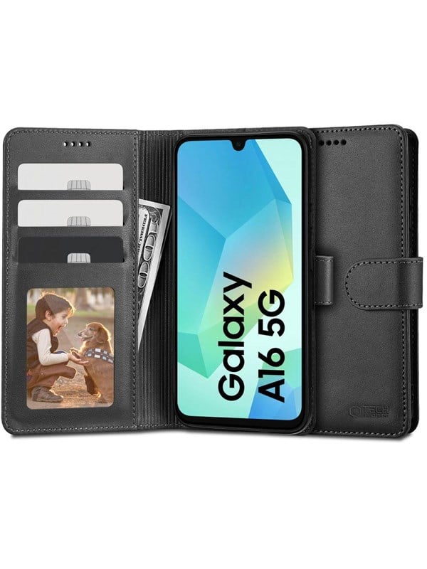 Tech-Protect Wallet Case for Samsung Galaxy A16 4G / 5G - Black