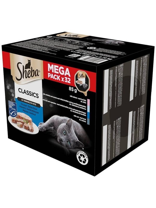 Sheba Wet cat food - White Fish Cod Salmon Tuna - 32x85g