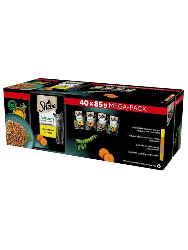 Sheba Portionsbeutel Multipack NATURE'S COLLECTION Geflügel Variation in Gelee 40x85g