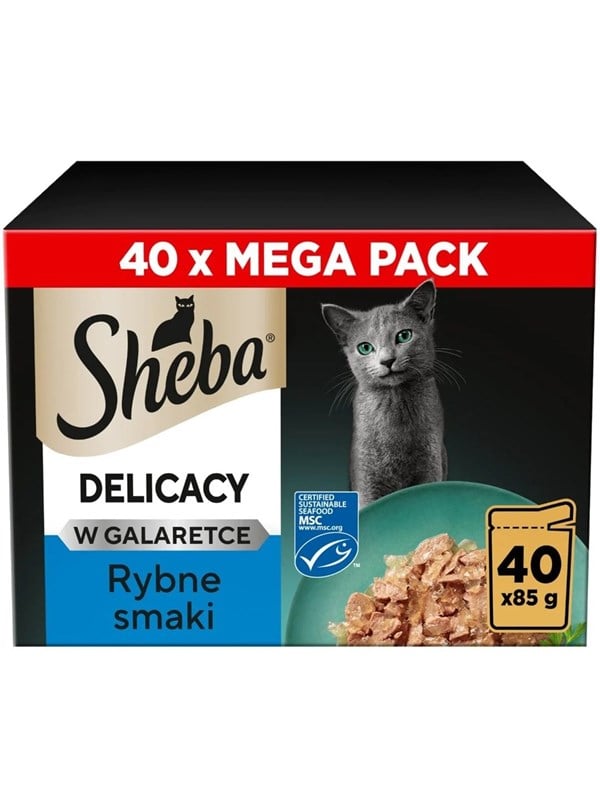 Sheba Delicacy Fish Flavours in Jelly  wet cat food  4085g