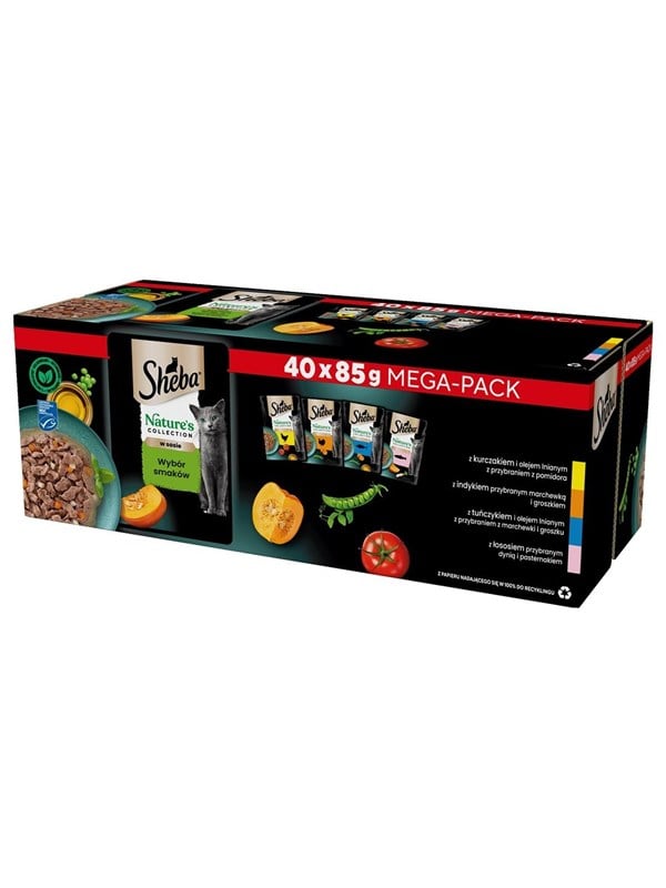 Sheba Portionsbeutel Multipack NATURE'S COLLECTION Feine Vielfalt in Sauce MSC 40x85g