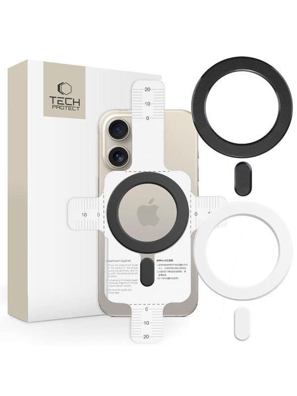 Tech-Protect Ring MMP-100 with MagSafe (2 pcs) - white - black